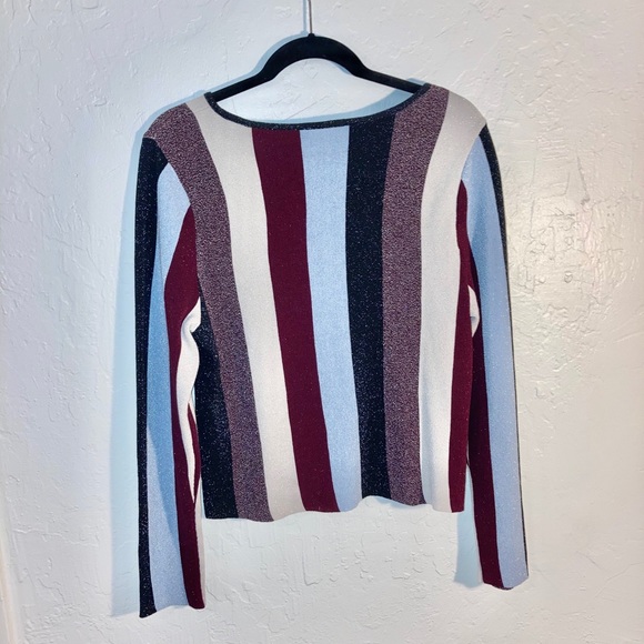 INC Metallic Striped Long Sleeve XL - Picture 2 of 4